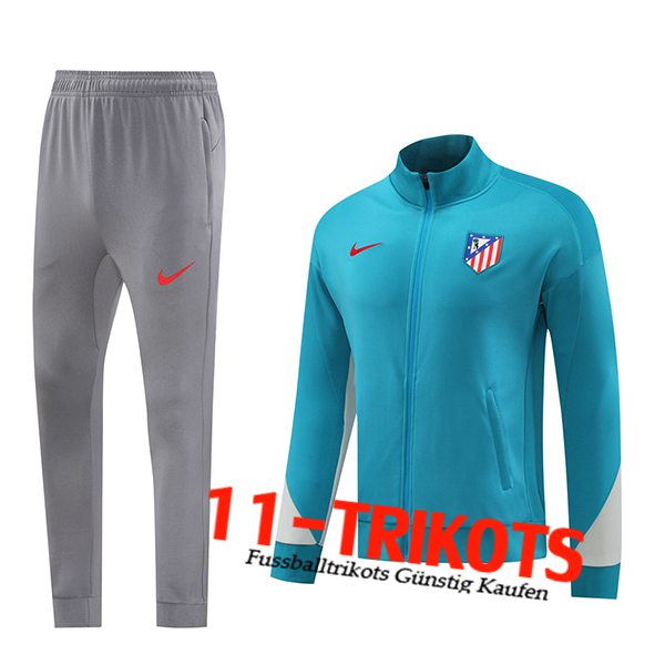 Atletico Madrid Trainingsanzug Trainingsjacke Blau/Grau 2024/2025