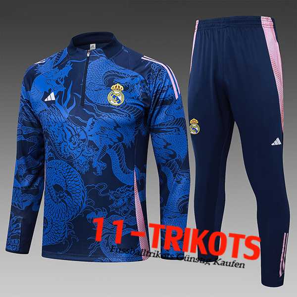 Real Madrid Trainingsanzug Kinder Blau/Rosa 2024/2025