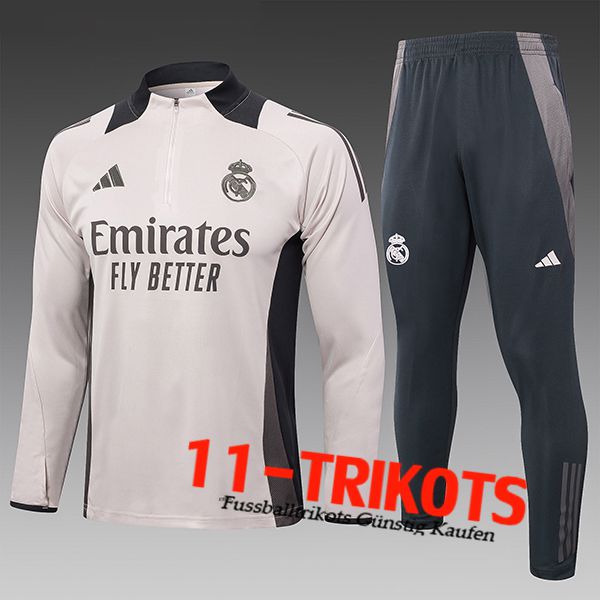 Real Madrid Trainingsanzug Kinder Rosa/Grau 2024/2025 -02