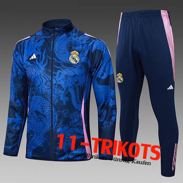 Real Madrid Trainingsanzug Kinder Blau/Rosa 2024/2025 -02