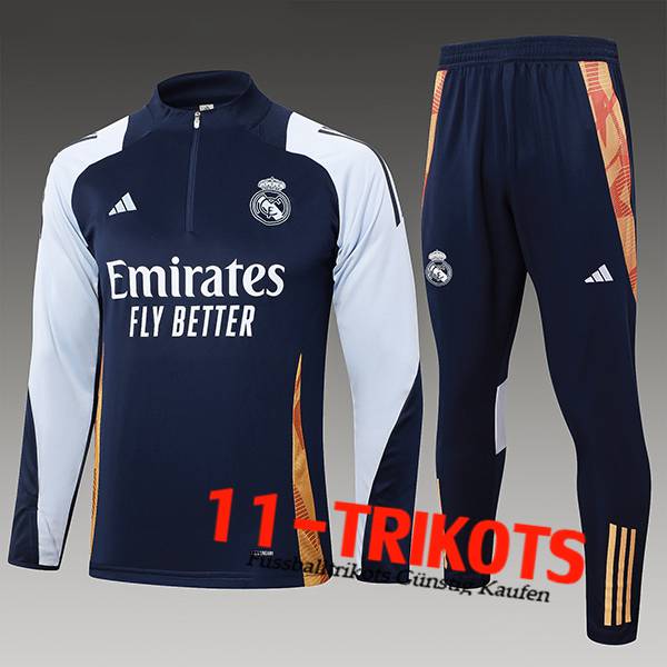 Real Madrid Trainingsanzug Kinder Blau/Orange 2024/2025