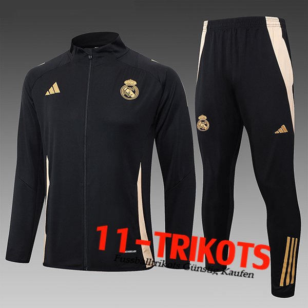 Real Madrid Trainingsanzug Kinder Schwarz/Gelb 2024/2025 -04