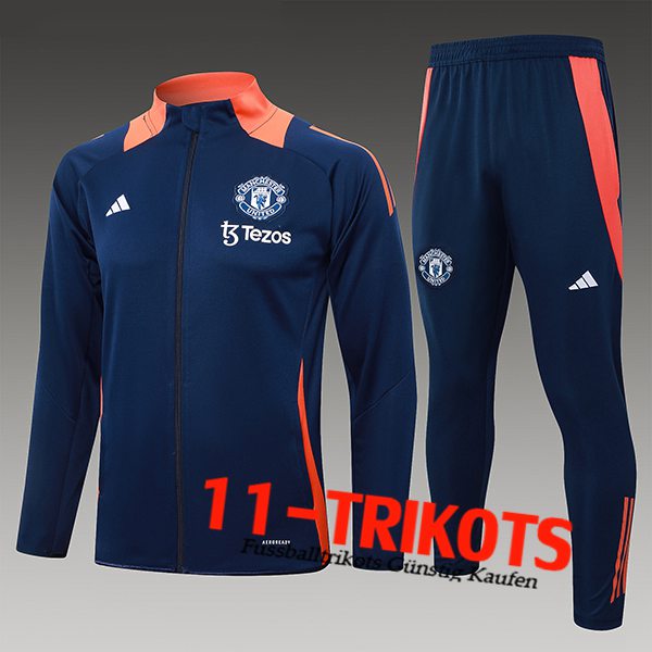 Manchester United Trainingsanzug Kinder Blau/Orange 2024/2025 -05