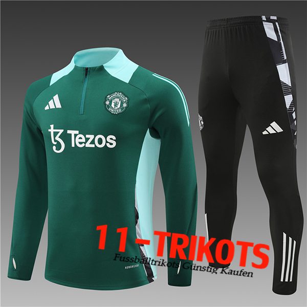 Manchester United Trainingsanzug Kinder Grün/Blau 2024/2025