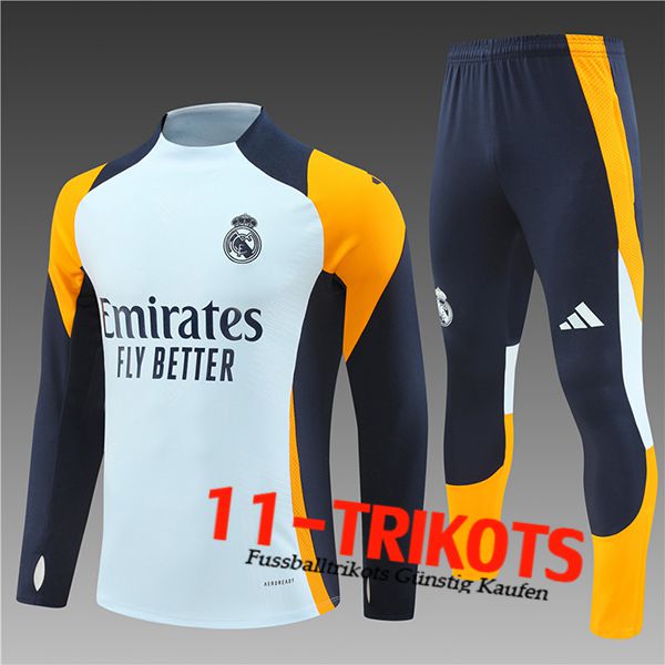 Real Madrid Trainingsanzug Kinder Blau/Orange 2024/2025 -03