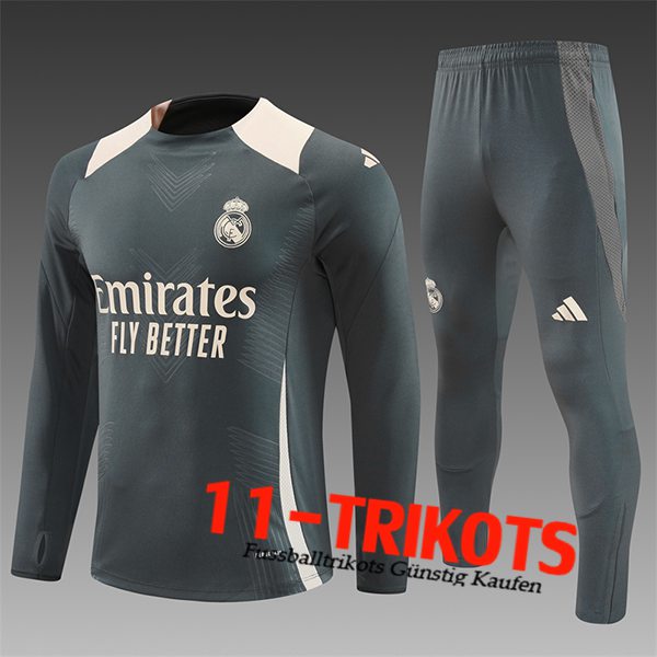 Real Madrid Trainingsanzug Kinder Grau/Beige 2024/2025 -02