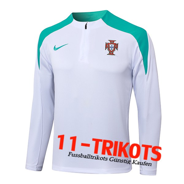 Portugal Training Sweatshirt Weiß/Grün 2024/2025