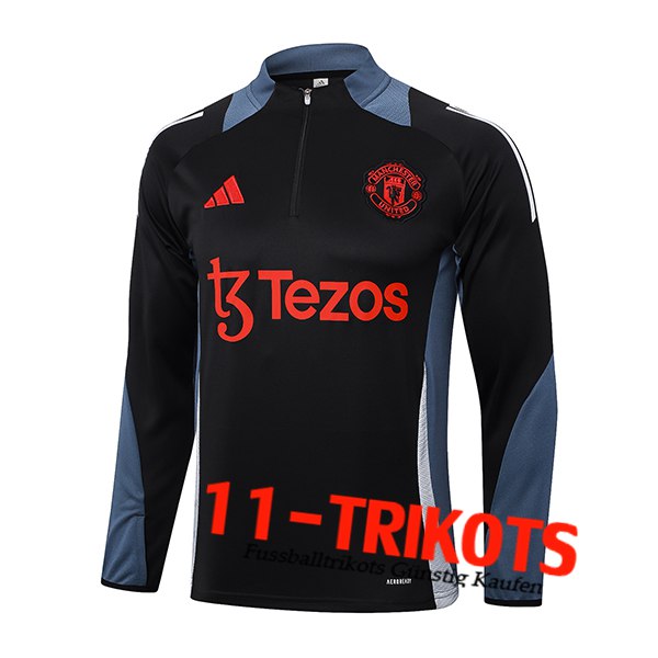 Manchester United Training Sweatshirt Schwarz/Grau 2024/2025