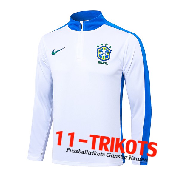 Brasilien Training Sweatshirt Weiß/Blau 2024/2025