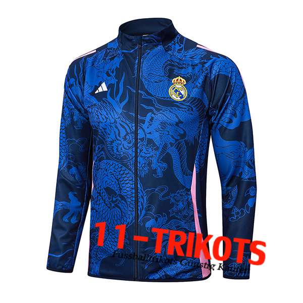 Real Madrid Trainingsjacke Blau/Rosa 2024/2025