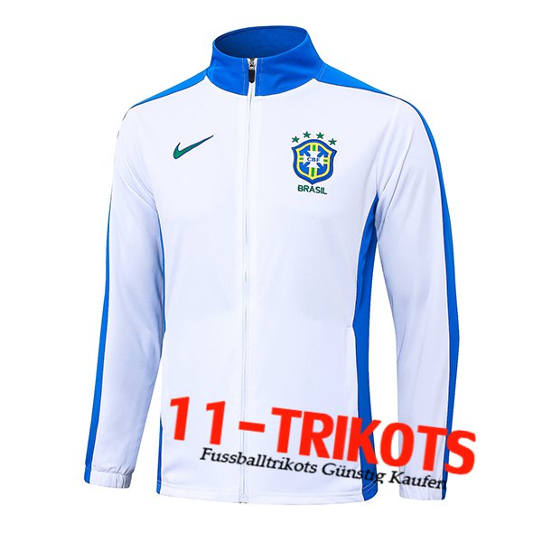 Brasilien Trainingsjacke Weiß/Blau 2024/2025