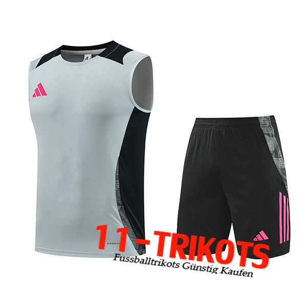 Adidas Trainings-Tanktop Grau/Schwarz/Rosa 2024/2025