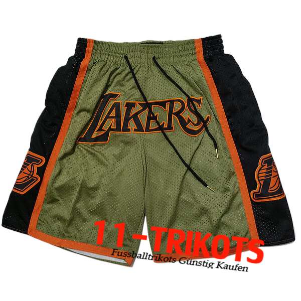 Los Angeles Lakers Shorts NBA 2024/25 Grün/Schwarz/Orange