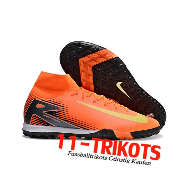 Nike Fussballschuhe Air Zoom Mercurial Superfly X Elite TF Orange/Schwarz/Gelb