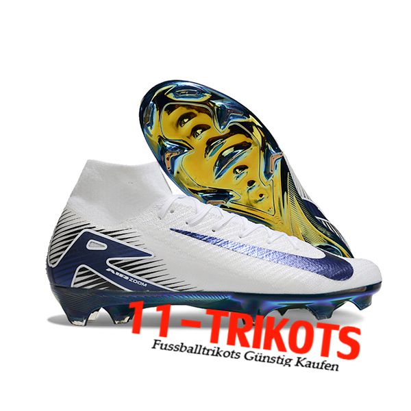 Nike Fussballschuhe Air Zoom Mercurial Superfly IIX Elite FG Weiß/Blau