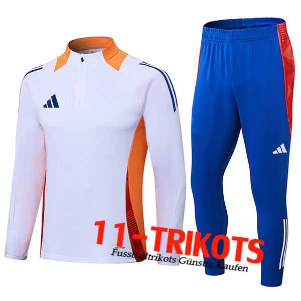 Adidas Trainingsanzug Weiß/Orange/Blau 2024/2025