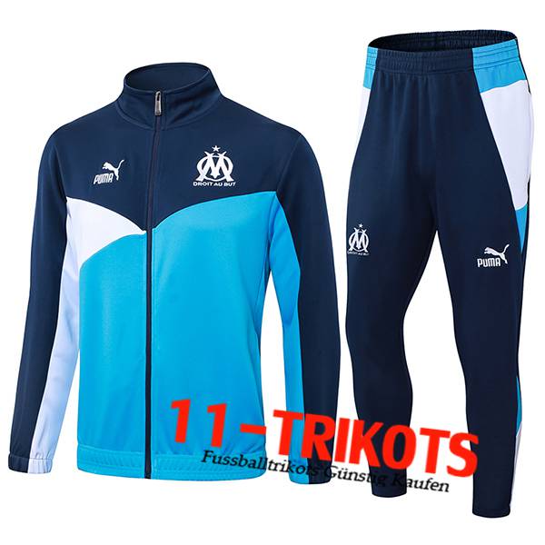 Marseille Trainingsanzug Trainingsjacke Blau/Weiß 2024/2025 -02