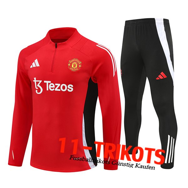 Manchester United Trainingsanzug Rot/Schwarz/Weiß 2024/2025 -02