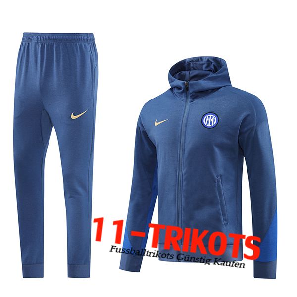 Inter Milan Trainingsanzug Mit Kapuze Trainingsjacke Windbreaker Blau 2024/2025