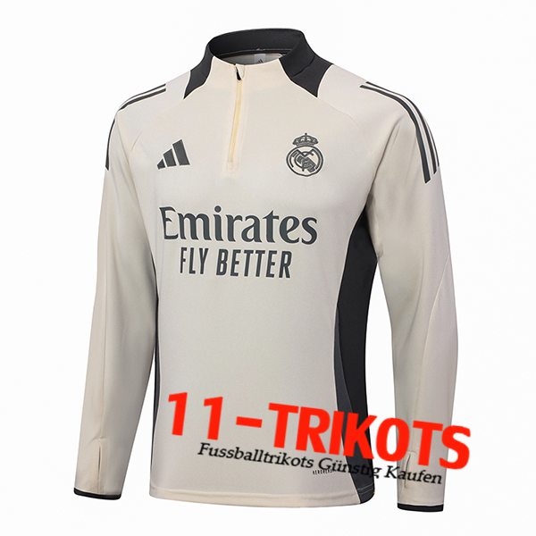 Real Madrid Training Sweatshirt Beige/Grau 2024/2025