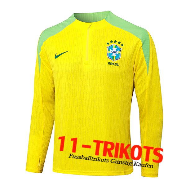 Brasilien Training Sweatshirt Gelb/Grün 2024/2025 -02