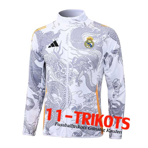 Real Madrid Trainingsjacke Weiß/Grau/Orange 2024/2025