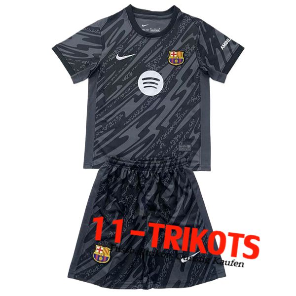 Barcelona Fussball Trikots Kinder Torhuter Schwarz 2024/2025