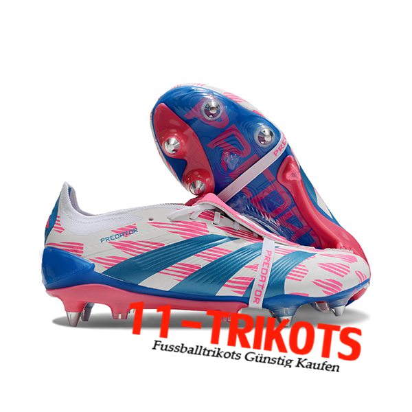 Adidas Fussballschuhe Predator Elite Tongue SG Weiß/Rosa/Blau