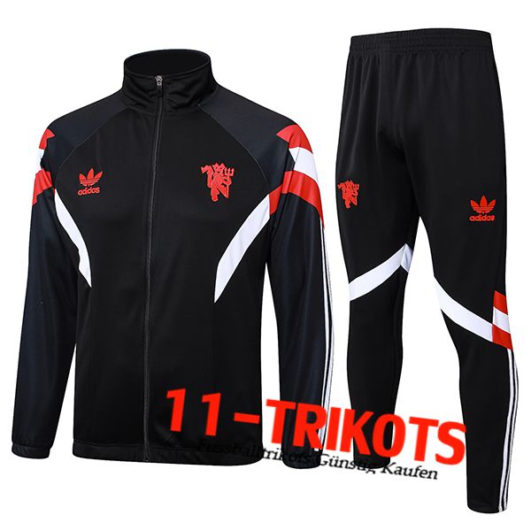 Manchester United Trainingsanzug Trainingsjacke Schwarz/Rot/Weiß 2024/2025