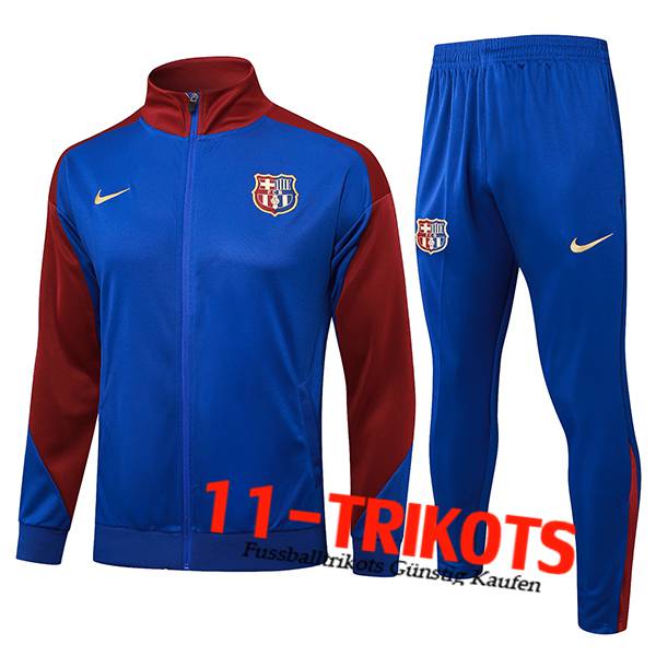 FC Barcelona Trainingsanzug Trainingsjacke Blau/Rot 2024/2025 -02