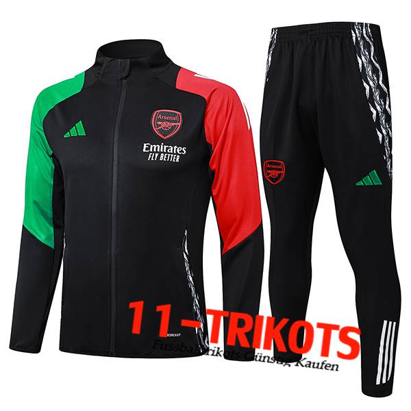 Arsenal Trainingsanzug Trainingsjacke Schwarz/Grün/Rot 2024/2025