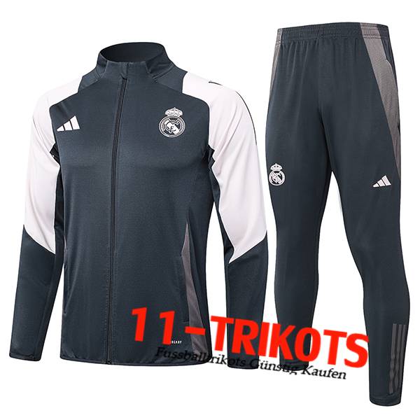 Real Madrid Trainingsanzug Trainingsjacke Grau/Weiß 2024/2025