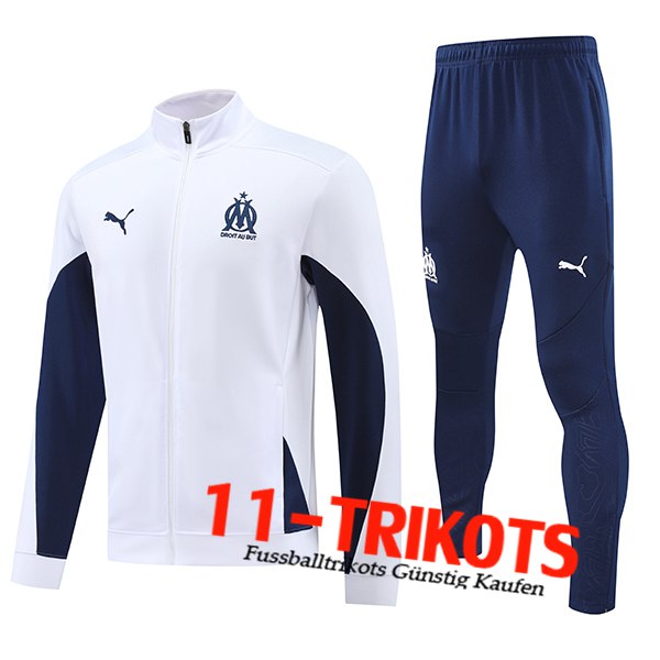 Marseille Trainingsanzug Trainingsjacke Weiß/Blau 2024/2025