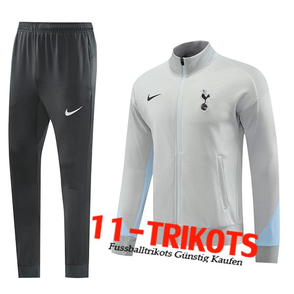 Tottenham Hotspur Trainingsanzug Trainingsjacke Grau/Blau 2024/2025 -02