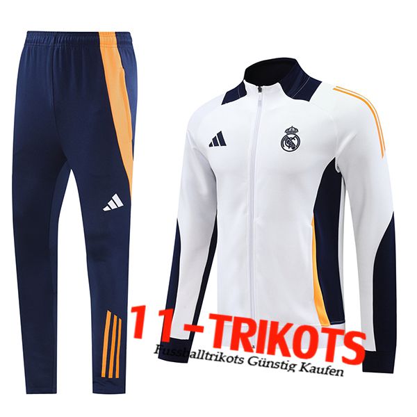 Real Madrid Trainingsanzug Trainingsjacke Weiß/Blau/Orange 2024/2025