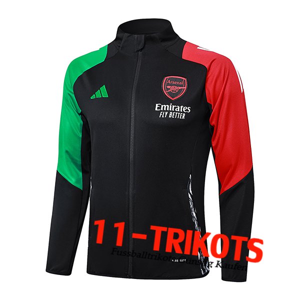 Arsenal Trainingsjacke Schwarz/Grün/Rot 2024/2025