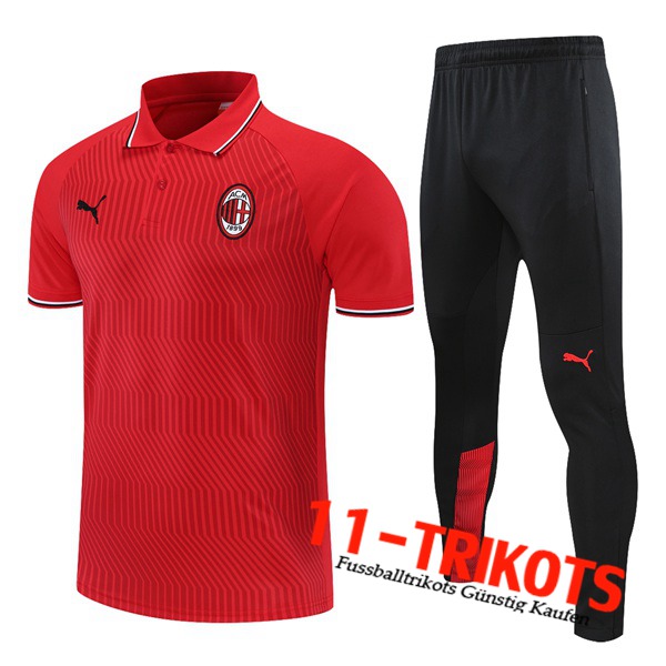 AC Milan Poloshirt + Hose Rot 2021/2022 -01